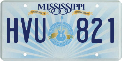 MS license plate HVU821