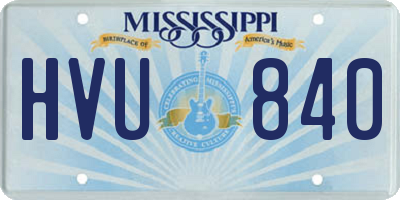 MS license plate HVU840