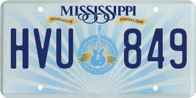 MS license plate HVU849