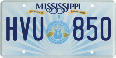 MS license plate HVU850