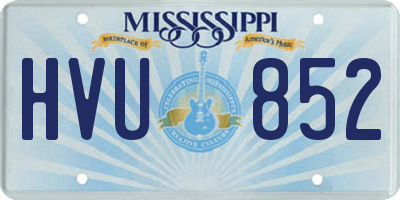 MS license plate HVU852