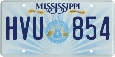 MS license plate HVU854