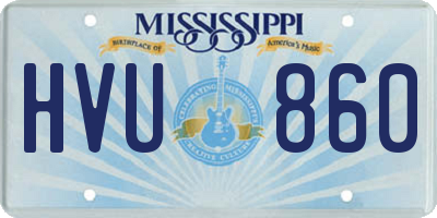 MS license plate HVU860