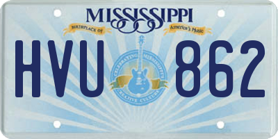 MS license plate HVU862