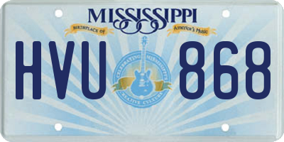 MS license plate HVU868