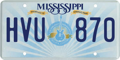MS license plate HVU870