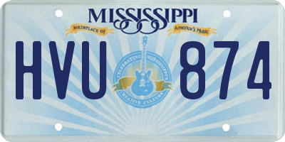 MS license plate HVU874