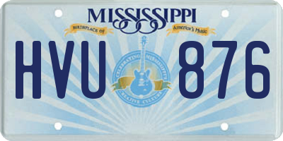 MS license plate HVU876