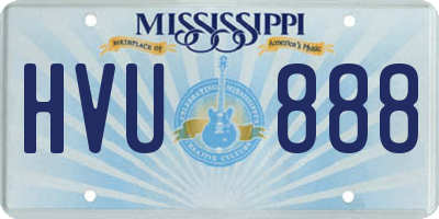 MS license plate HVU888