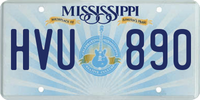 MS license plate HVU890