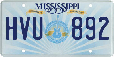 MS license plate HVU892