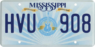 MS license plate HVU908