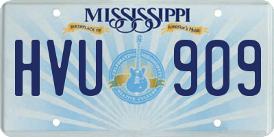 MS license plate HVU909