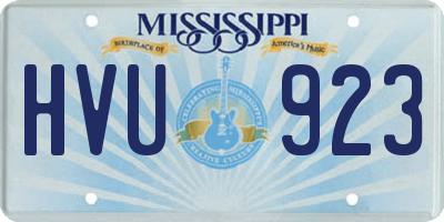 MS license plate HVU923