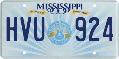 MS license plate HVU924