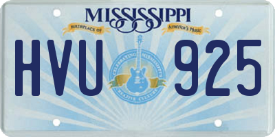 MS license plate HVU925