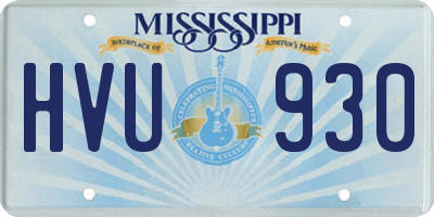 MS license plate HVU930