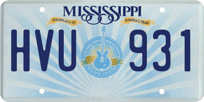 MS license plate HVU931