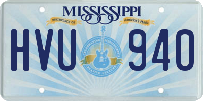 MS license plate HVU940