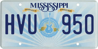 MS license plate HVU950