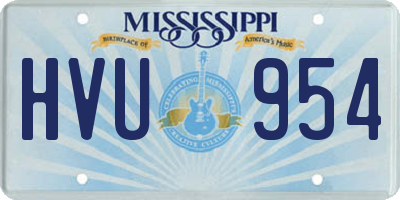 MS license plate HVU954