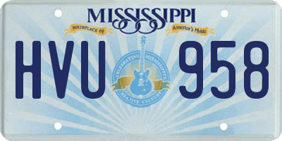 MS license plate HVU958