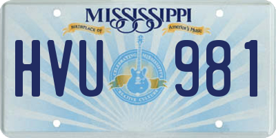 MS license plate HVU981