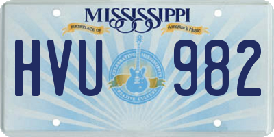 MS license plate HVU982