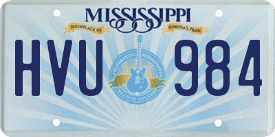 MS license plate HVU984