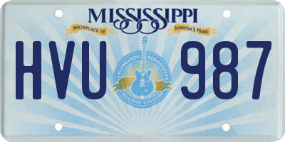 MS license plate HVU987
