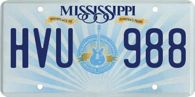 MS license plate HVU988