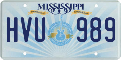 MS license plate HVU989