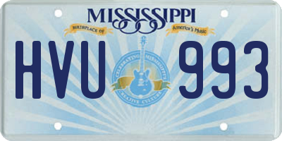 MS license plate HVU993