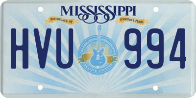MS license plate HVU994