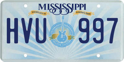 MS license plate HVU997