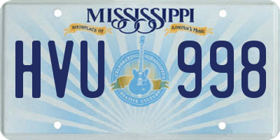 MS license plate HVU998