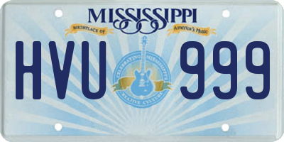 MS license plate HVU999
