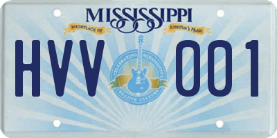 MS license plate HVV001