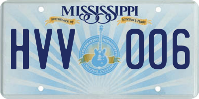 MS license plate HVV006