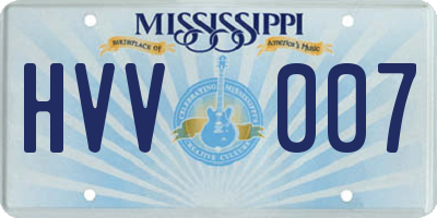 MS license plate HVV007