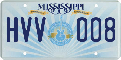 MS license plate HVV008