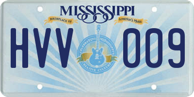 MS license plate HVV009