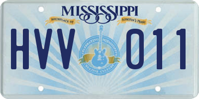 MS license plate HVV011