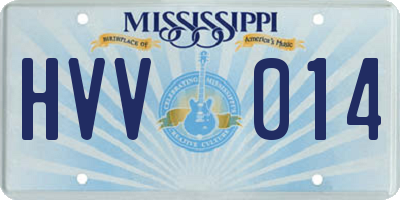 MS license plate HVV014