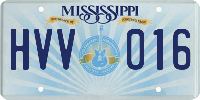 MS license plate HVV016