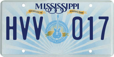 MS license plate HVV017