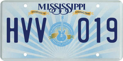 MS license plate HVV019