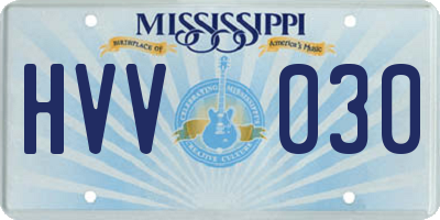 MS license plate HVV030