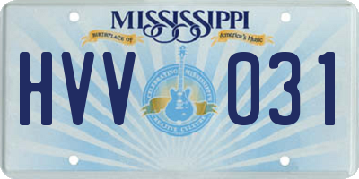 MS license plate HVV031