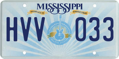 MS license plate HVV033